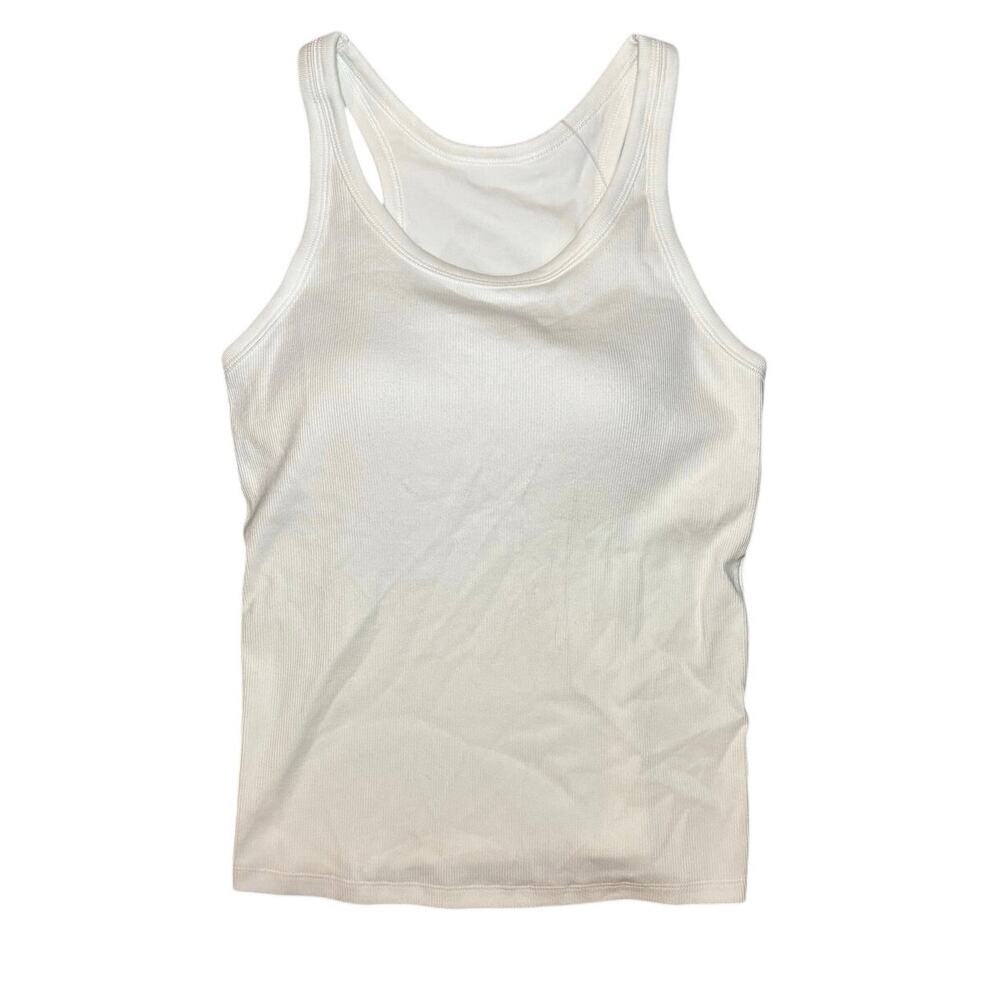 NWT Uniqlo Full Length White Ribbed Tank Top US Size Medium